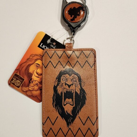 Disney Villains Lion King Scar Face Retractable Lanyard ID Holder Brown … - Picture 1 of 10